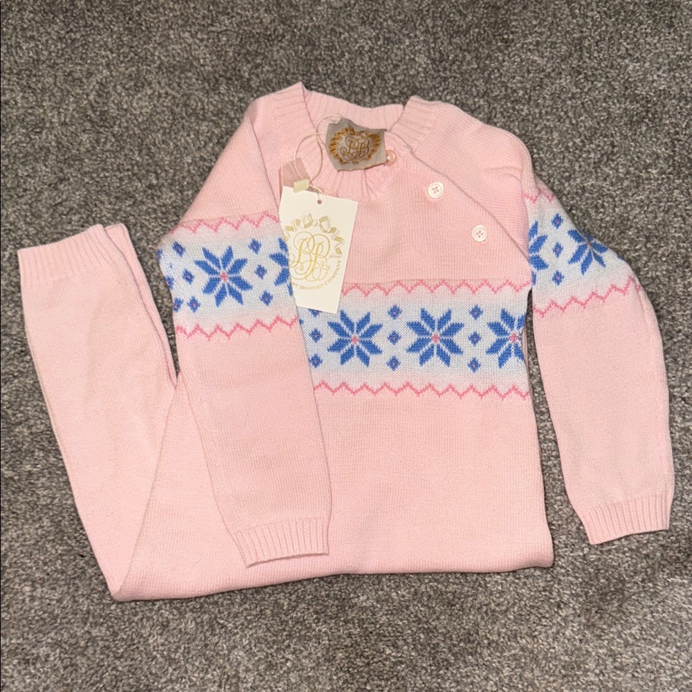 Beaufort Bonnet Pink and Blue Knit Sweater Outfit